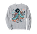 50S Roller Skates And Vinyl Music Sweatshirt - Minimalist Print for Adults - T-Shirt, Sweatshirt, Hoodie