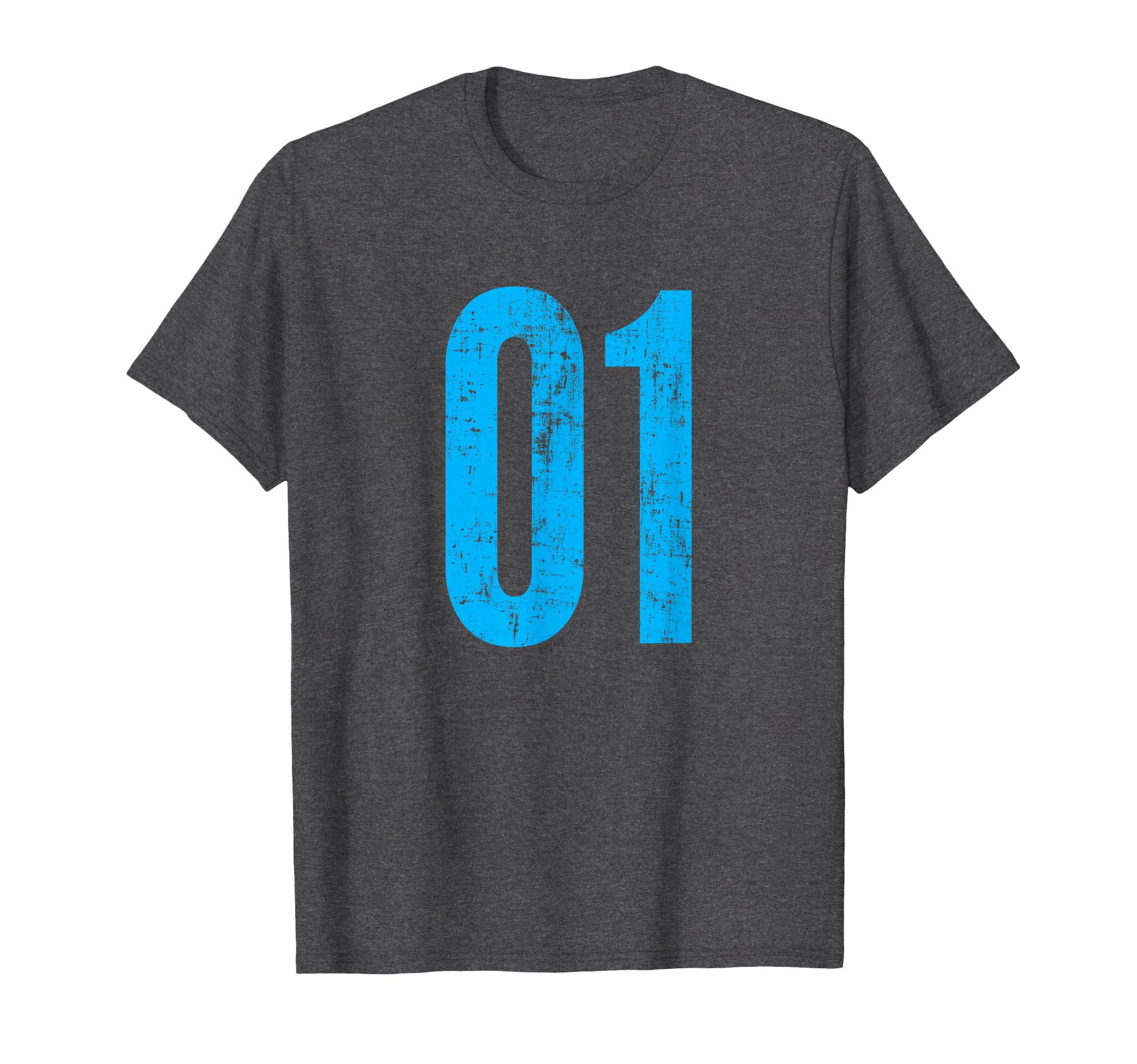 Number 01 One Distressed Sport Team T-Shirt - Minimalist Print Men Women - T-Shirt, Sweatshirt, Hoodie