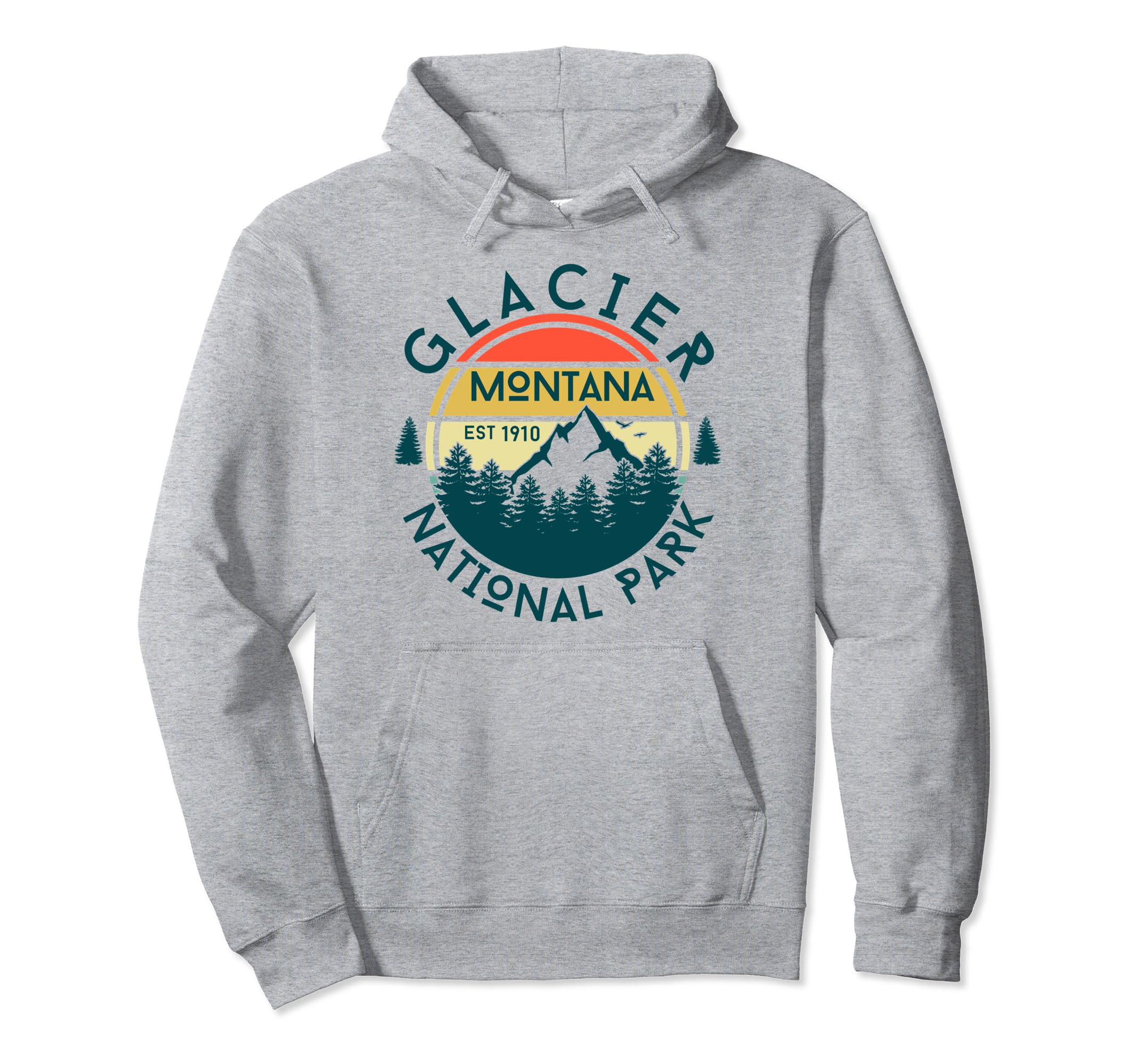 Glacier Montana Nature Hiking Outdoors Hoodie - Unique Graphic Men Women - T-Shirt, Sweatshirt, Hoodie