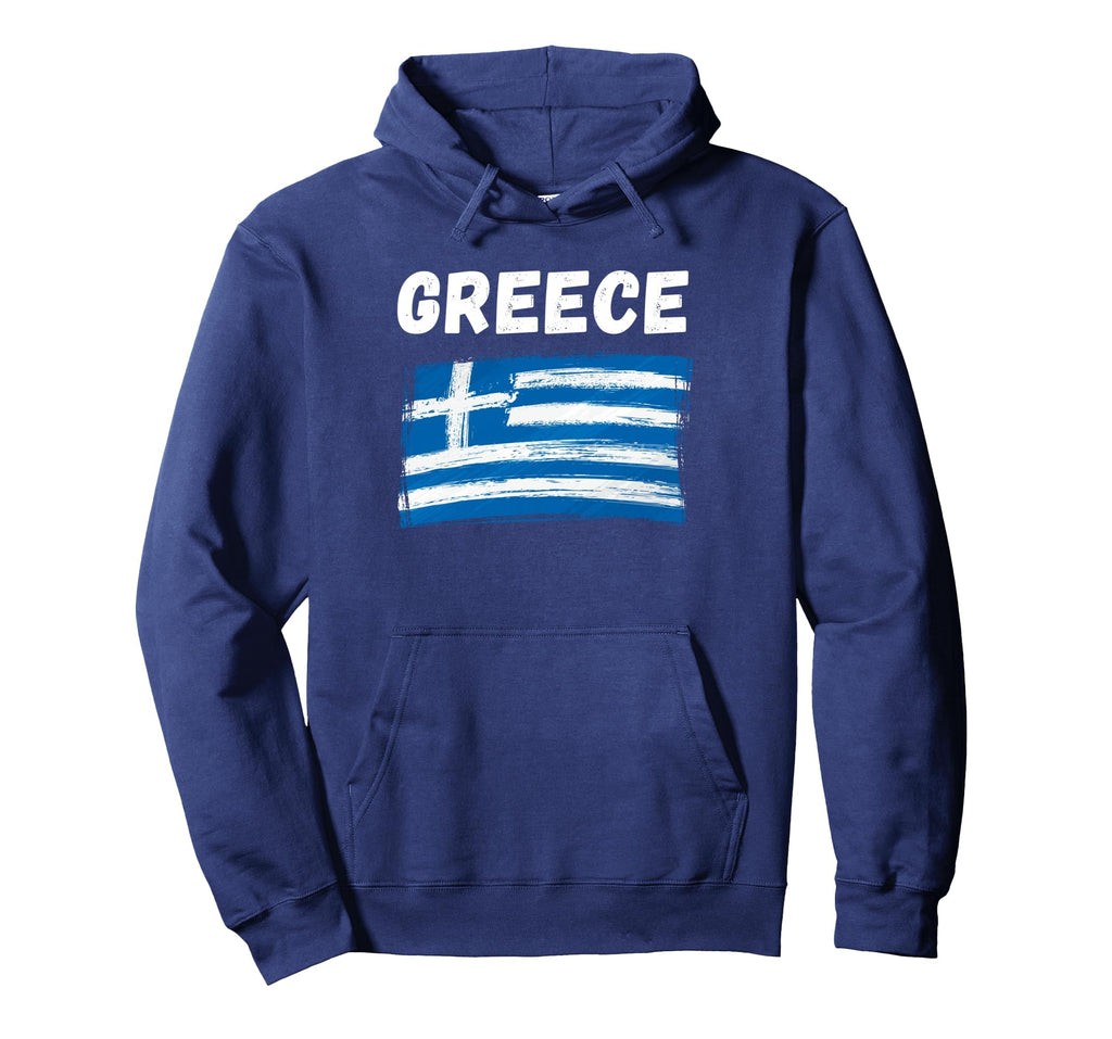 Greece Flag Holiday Grunge Greek Flag Hoodie - Aesthetic Graphic Men Women - T-Shirt, Sweatshirt, Hoodie