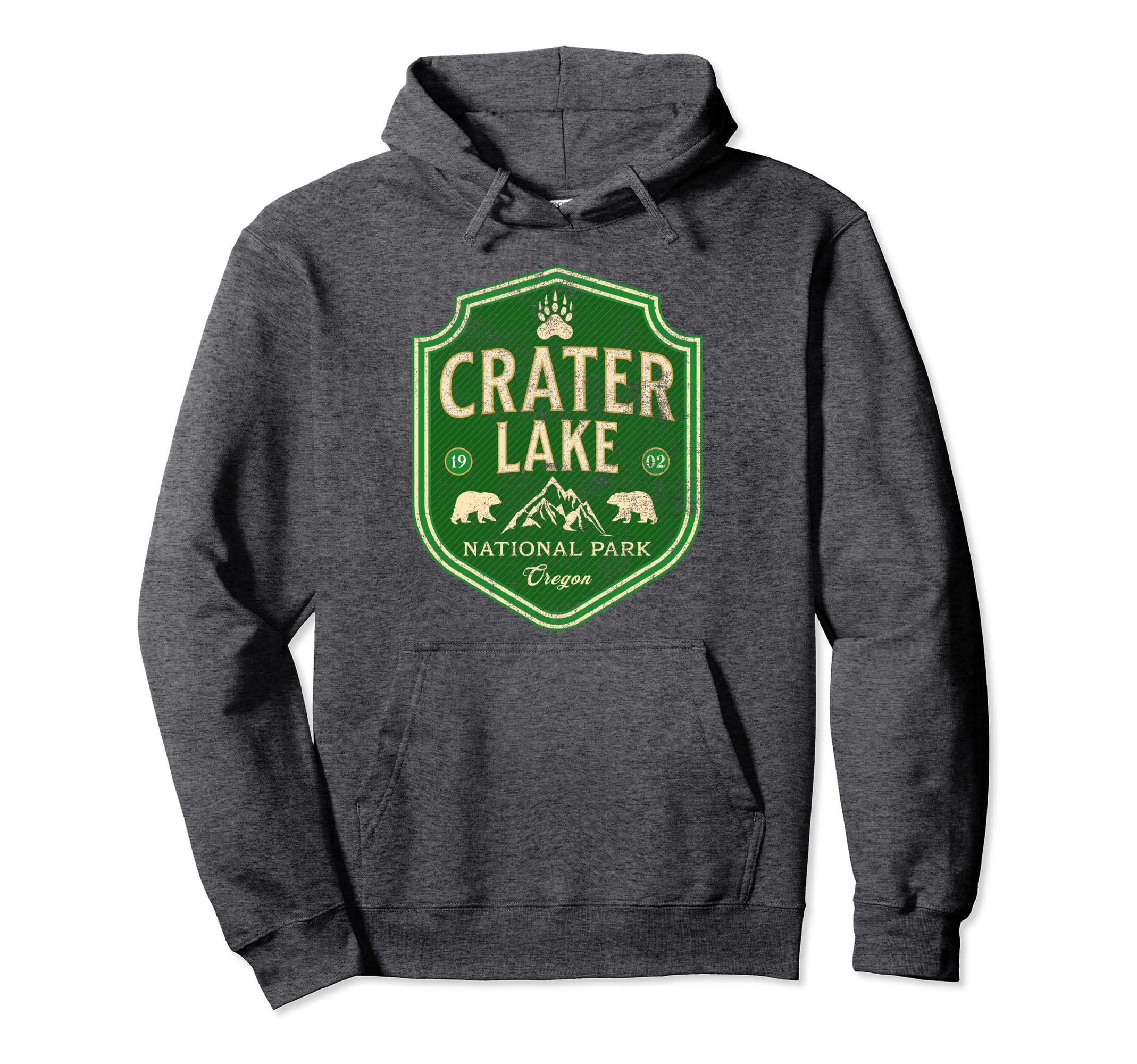 Crater Lake Oregon Nature Hiking Bear Hoodie - Unique Graphic for Adults - T-Shirt, Sweatshirt, Hoodie