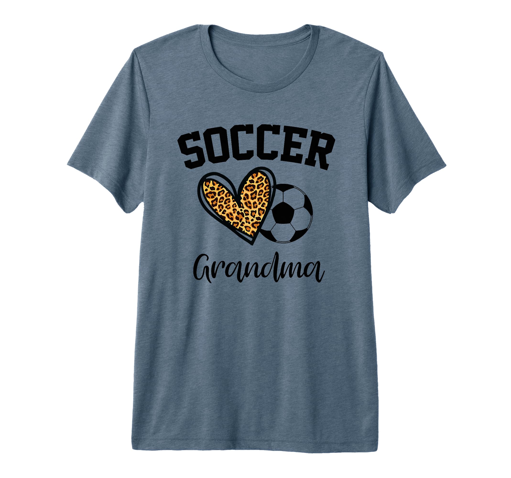 Soccer Grandma Leopard Heart Funny T-Shirt - Fun Novelty Design Unisex - T-Shirt, Sweatshirt, Hoodie