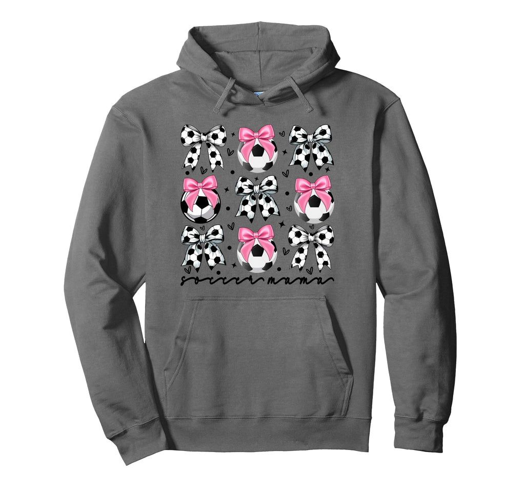 Coquette Soccer Bow Mom Soccer Mama Hoodie - Fun Novelty Design Men Women - T-Shirt, Sweatshirt, Hoodie