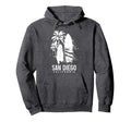 San Diego California Surf Surfing Surfer Hoodie - Custom Art Print Unisex - T-Shirt, Sweatshirt, Hoodie