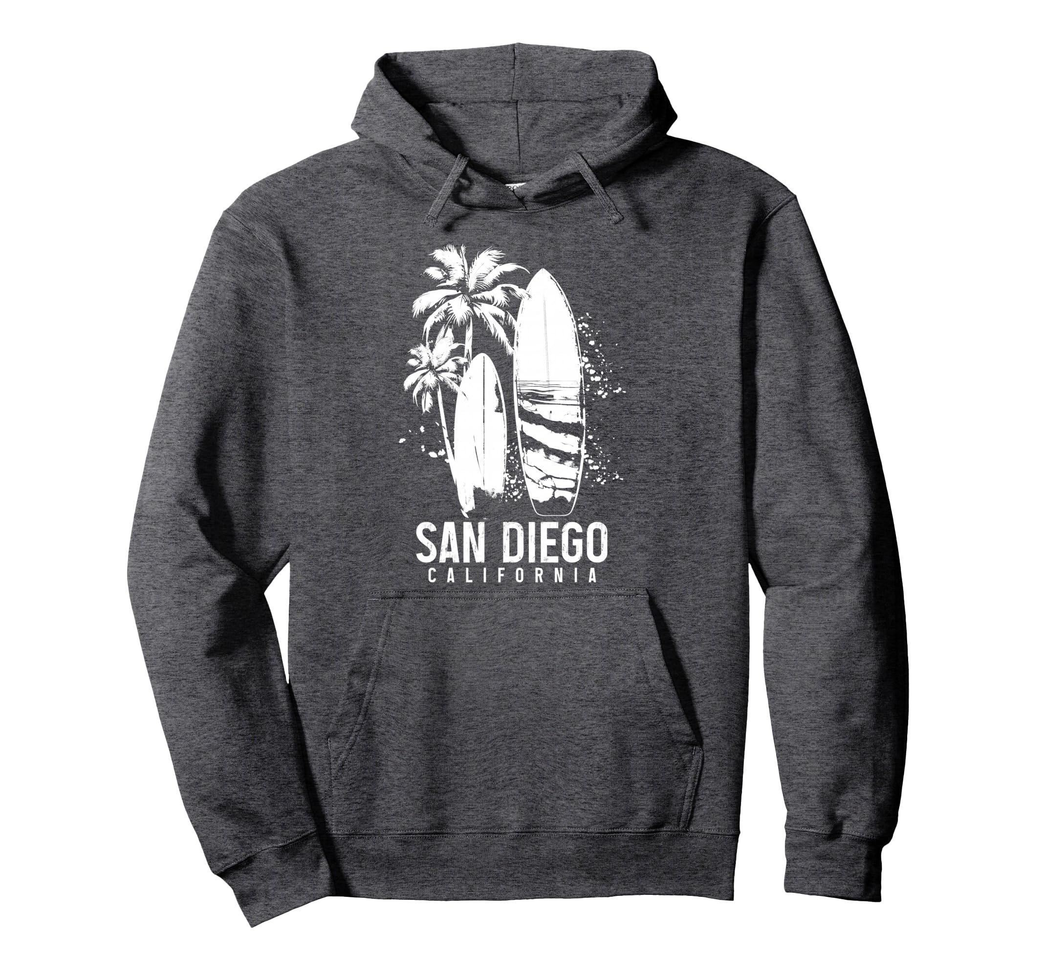 San Diego California Surf Surfing Surfer Hoodie - Custom Art Print Unisex - T-Shirt, Sweatshirt, Hoodie