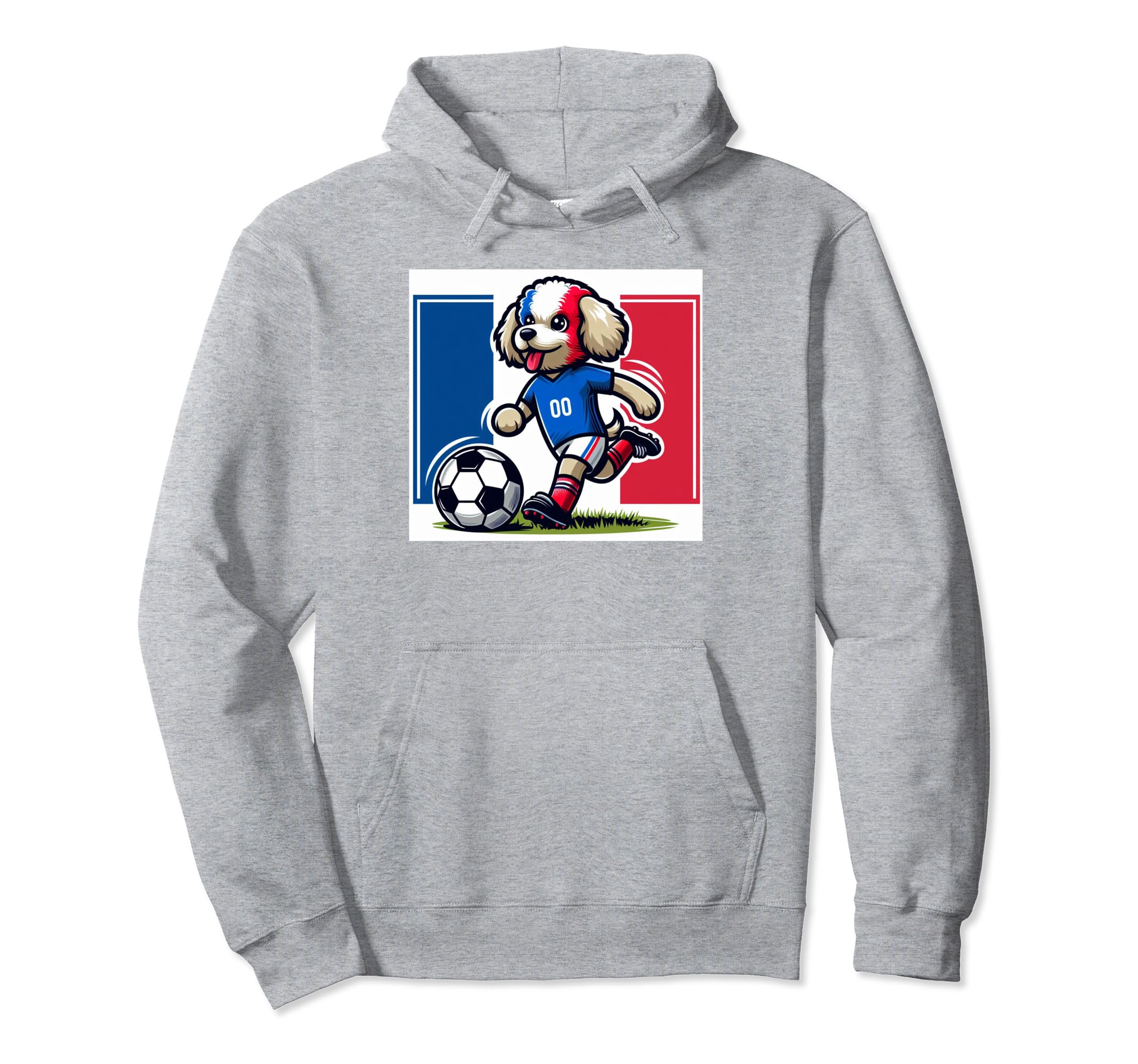Poodle Loves Soccer Hoodie - Aesthetic Graphic for Adults - T-Shirt, Sweatshirt, Hoodie
