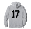 Number 17 Backside 80S 90S Team Jersey Hoodie - Novelty Apparel for Adults - T-Shirt, Sweatshirt, Hoodie