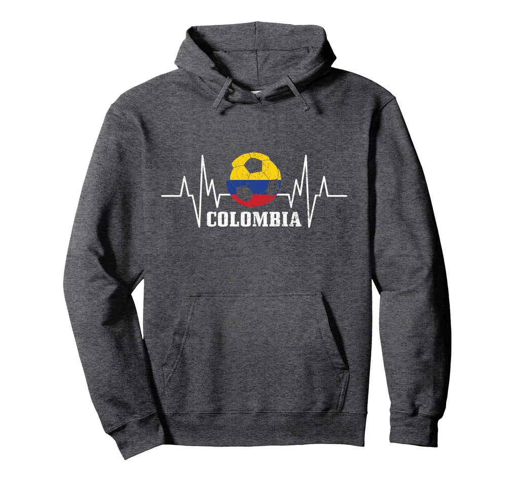 Colombia Heartbeat Colombian Flag Fan Hoodie - Fun Novelty Design Unisex - T-Shirt, Sweatshirt, Hoodie