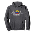 Colombia Heartbeat Colombian Flag Fan Hoodie - Fun Novelty Design Unisex - T-Shirt, Sweatshirt, Hoodie