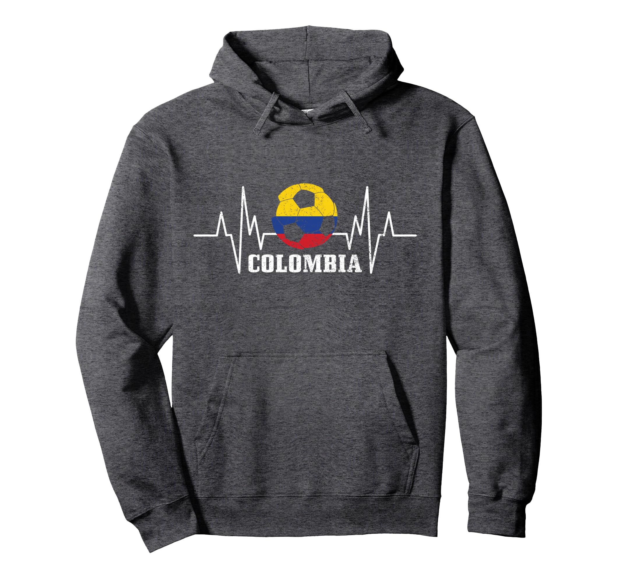Colombia Heartbeat Colombian Flag Fan Hoodie - Fun Novelty Design Unisex - T-Shirt, Sweatshirt, Hoodie