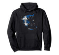 Greek Map And Flag Souvenir Hoodie - Fun Novelty Design for Adults - T-Shirt, Sweatshirt, Hoodie