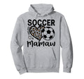 Soccer Mamaw Leopard Heart Soccer Lover Hoodie - Minimalist Print Men Women - T-Shirt, Sweatshirt, Hoodie