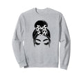 Messy Bun Sports Fan Team Soccer Bow Sweatshirt - Aesthetic Graphic Unisex - T-Shirt, Sweatshirt, Hoodie