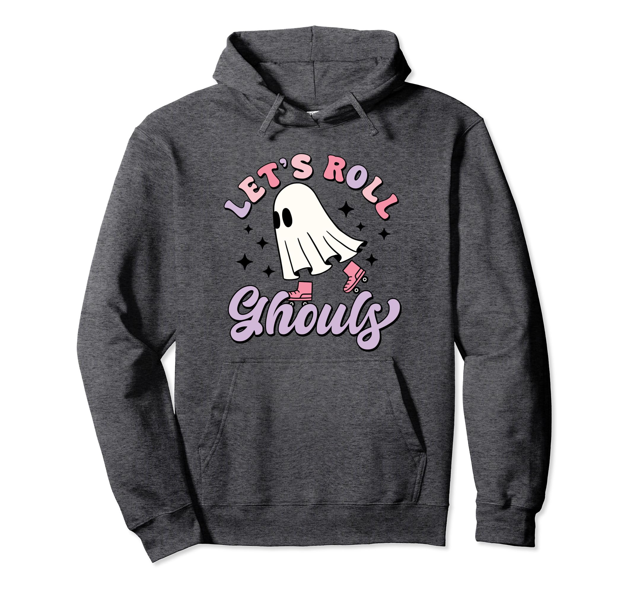 Halloween Ghost Lets Roll Ghouls Roller Hoodie - Minimalist Print Unisex - T-Shirt, Sweatshirt, Hoodie