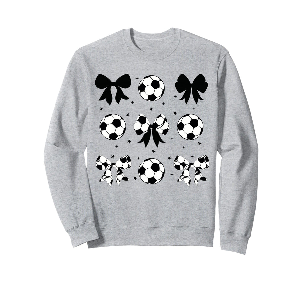 Coquette Soccer Bow Cheer Soccer Mama Sweatshirt - Trendy Graphic Men Women - T-Shirt, Sweatshirt, Hoodie