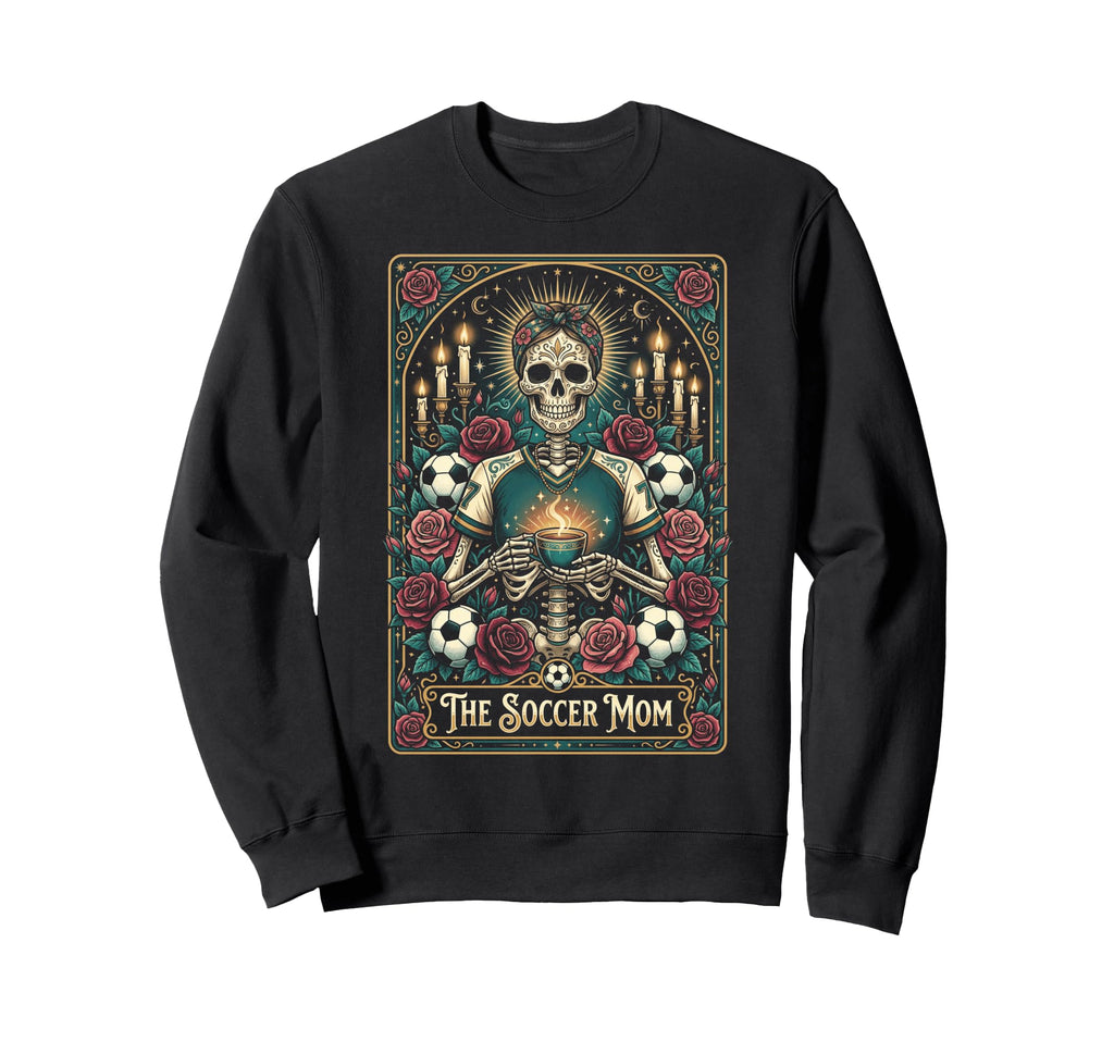 Soccer Mom Skeleton Coffee Roses Sweatshirt - Aesthetic Graphic for Adults - T-Shirt, Sweatshirt, Hoodie