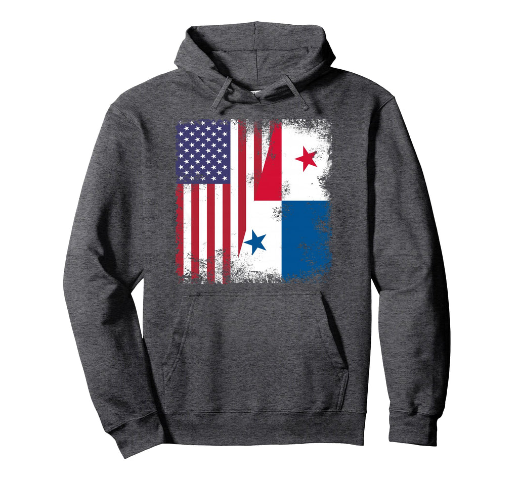 Half Panamanian Flag Panama Usa Gift Hoodie - Streetwear Style for Adults - T-Shirt, Sweatshirt, Hoodie