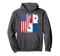 Half Panamanian Flag Panama Usa Gift Hoodie - Streetwear Style for Adults - T-Shirt, Sweatshirt, Hoodie