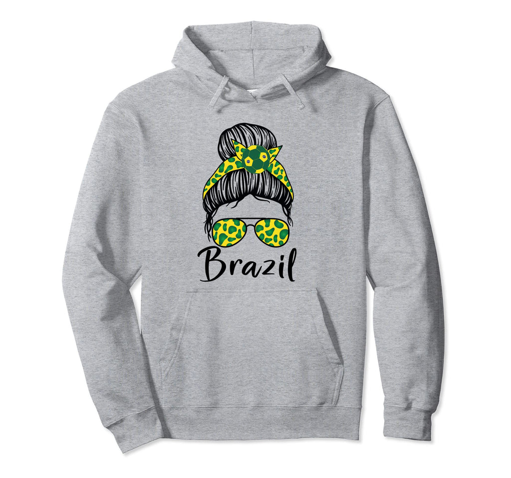 Soccer Ball Messy Bun Brazilians Hoodie - Fun Novelty Design Men Women - T-Shirt, Sweatshirt, Hoodie