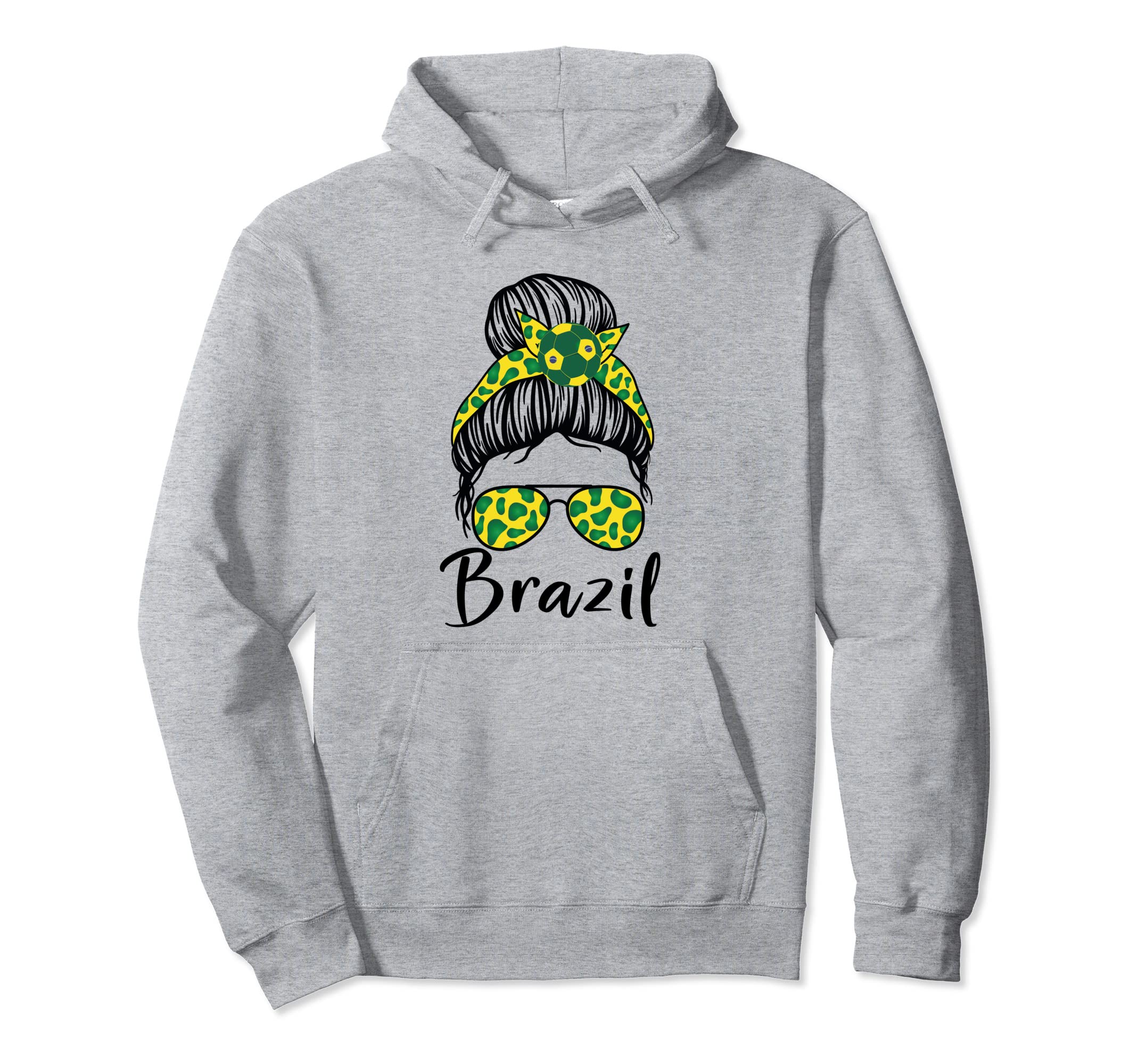 Soccer Ball Messy Bun Brazilians Hoodie - Fun Novelty Design Men Women - T-Shirt, Sweatshirt, Hoodie