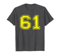 Number 61 Varsity Distressed Sport Team T-Shirt - Trendy Graphic Men Women - T-Shirt, Sweatshirt, Hoodie