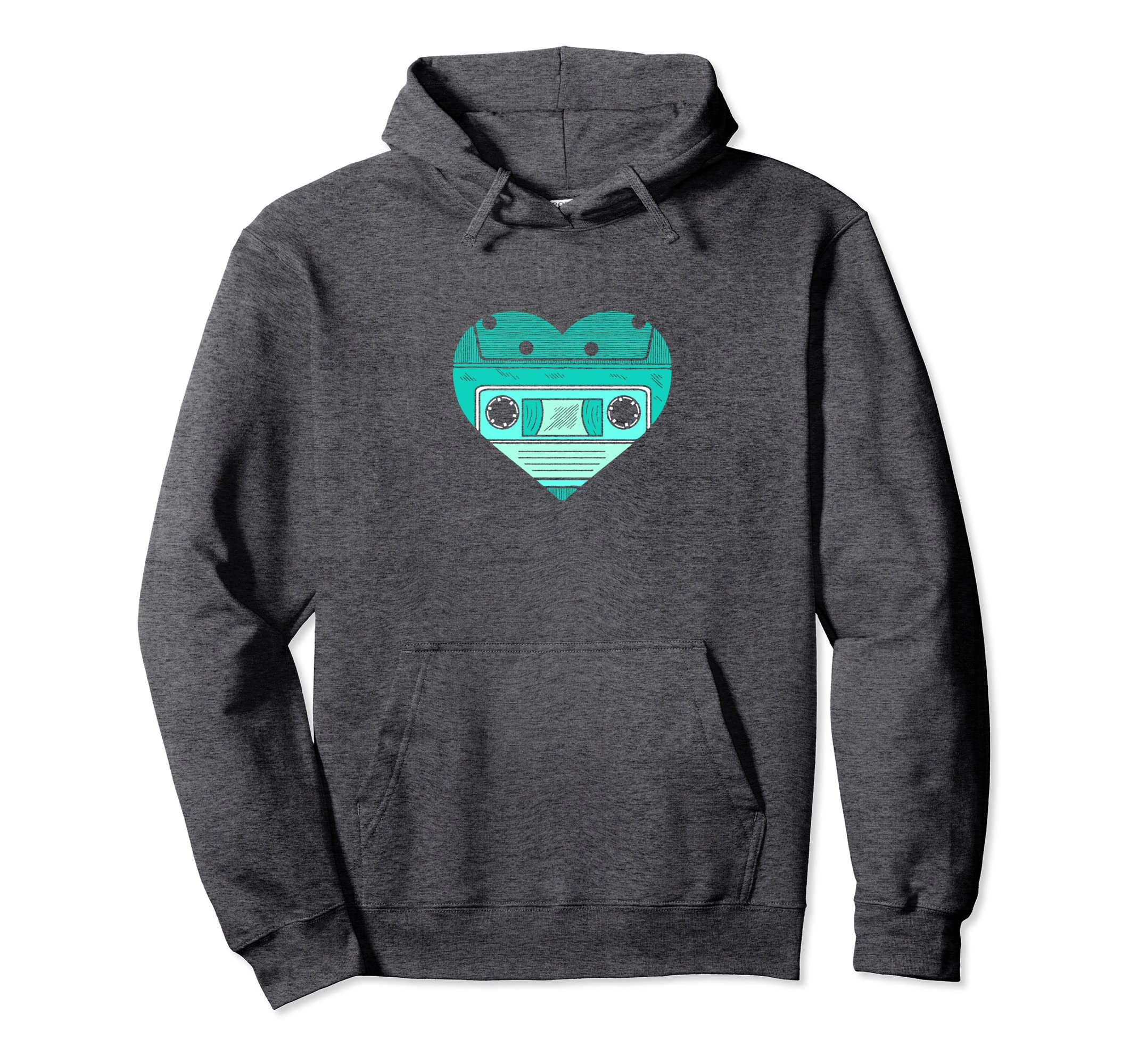 Cassette Tape Heart 80S Music Lovers Hoodie - Streetwear Style for Adults - T-Shirt, Sweatshirt, Hoodie