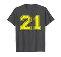 Number 21 Varsity Distressed Sport T-Shirt - Custom Art Print for Adults - T-Shirt, Sweatshirt, Hoodie