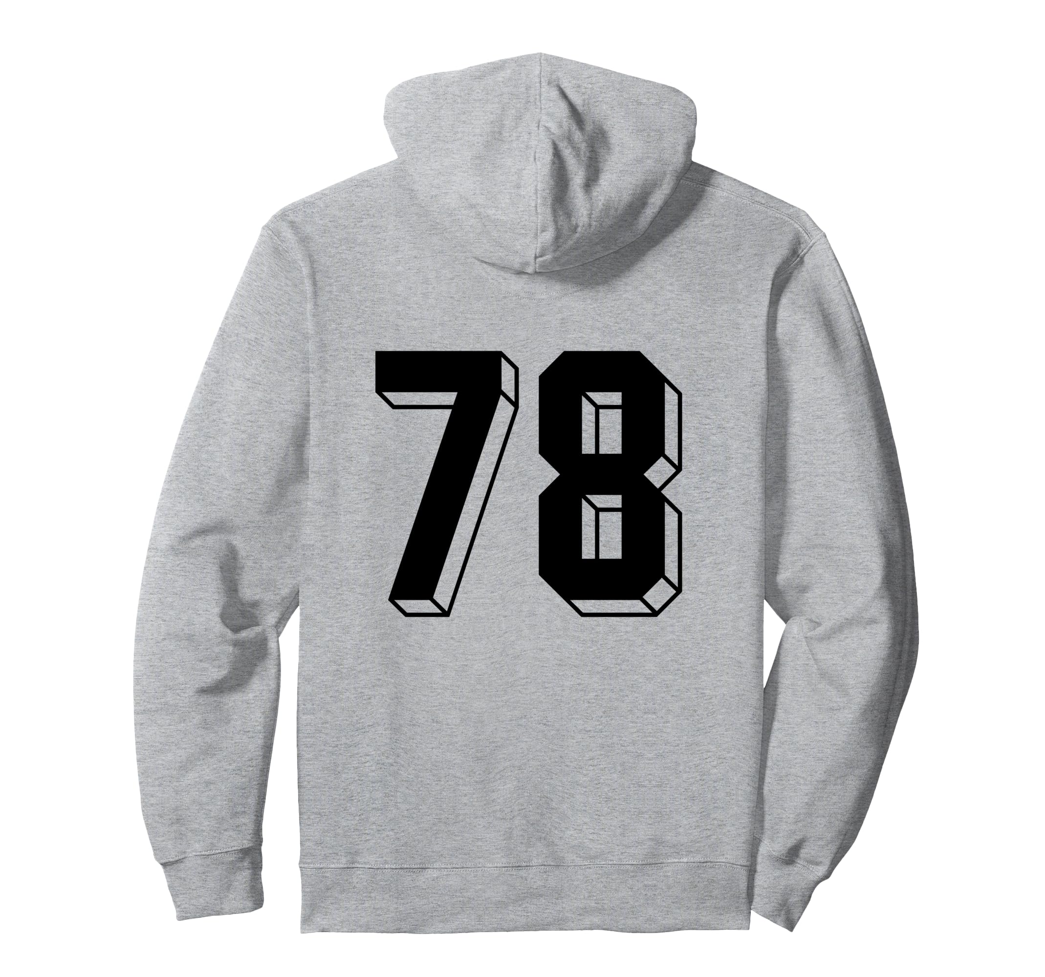Number 78 Backside 80S 90S Team Hoodie - Fun Novelty Design Men Women - T-Shirt, Sweatshirt, Hoodie