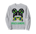 Chica Brazil Flag Brazilian Messy Sweatshirt - Unique Graphic Men Women - T-Shirt, Sweatshirt, Hoodie