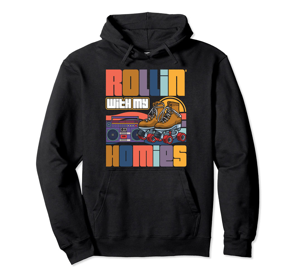 Rolling My Homies Roller Skating Hoodie - Aesthetic Graphic for Adults - T-Shirt, Sweatshirt, Hoodie