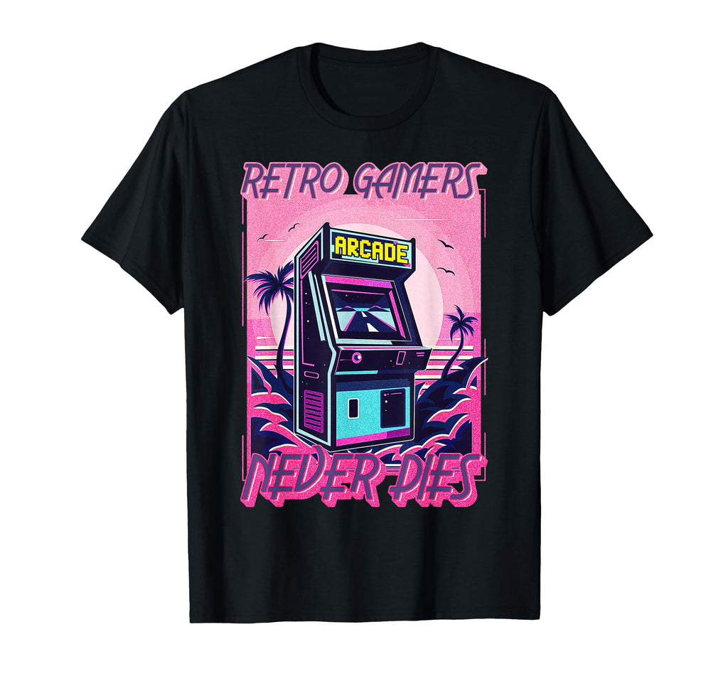 Arcade Old Gamers Never Die T-Shirt - Unique Graphic for Adults - T-Shirt, Sweatshirt, Hoodie