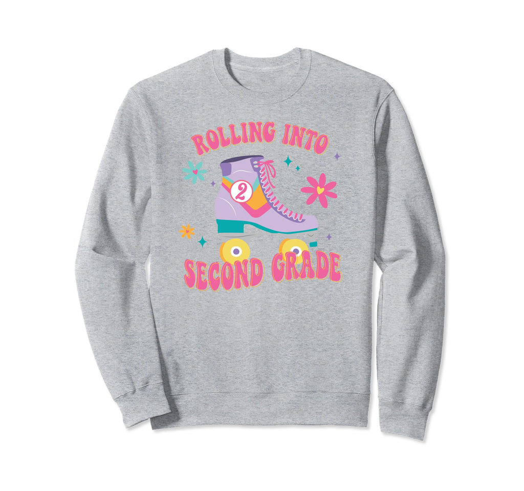 Rolling Into Second Grade First Day Sweatshirt - Unique Graphic for Adults - T-Shirt, Sweatshirt, Hoodie