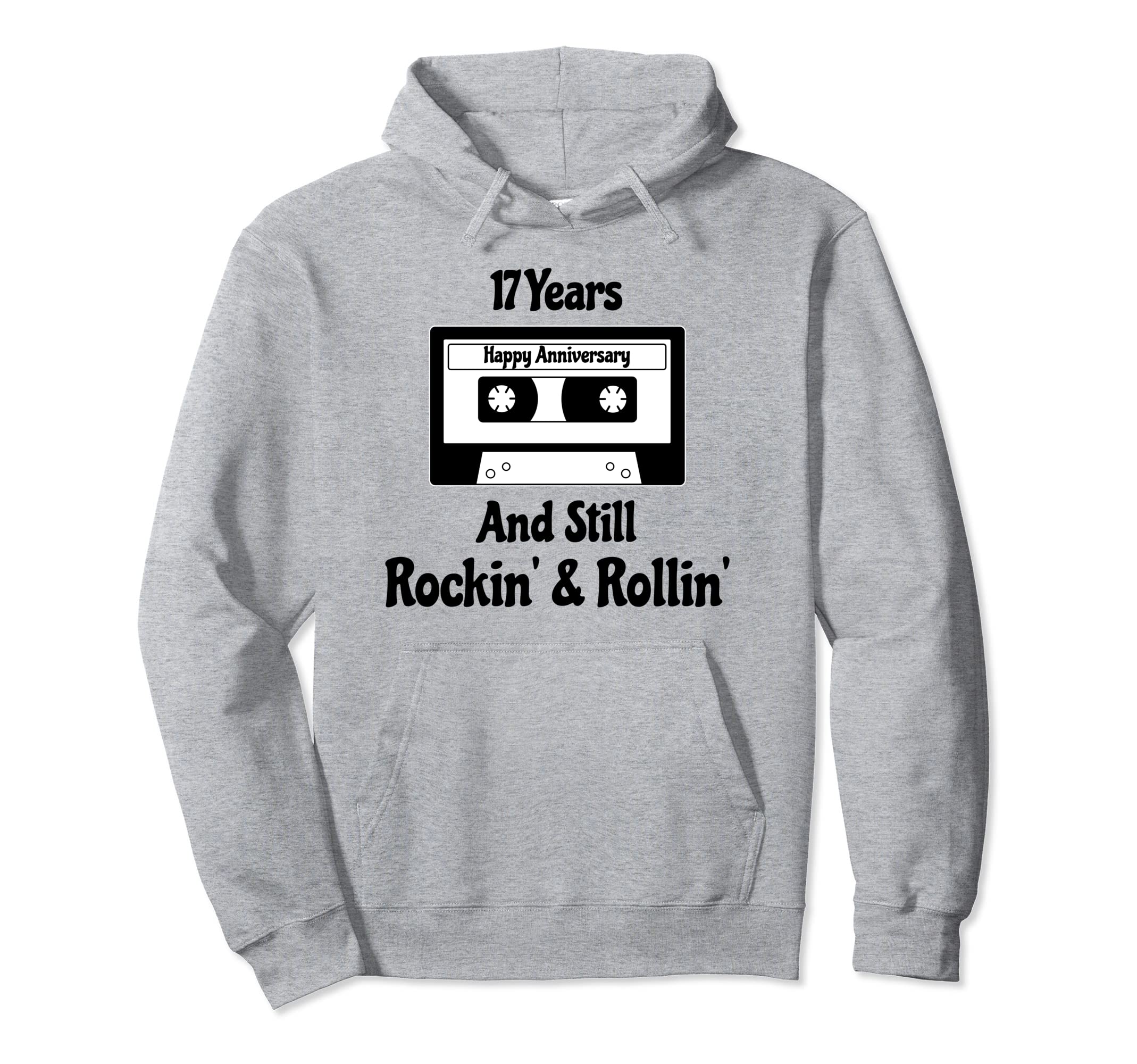 17Th Wedding Anniversary 17 Years Hoodie - Novelty Apparel for Adults - T-Shirt, Sweatshirt, Hoodie