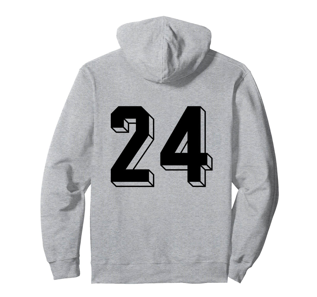 Number 24 Backside 80S 90S Team Hoodie - Casual Everyday Wear Unisex - T-Shirt, Sweatshirt, Hoodie