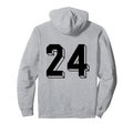 Number 24 Backside 80S 90S Team Hoodie - Casual Everyday Wear Unisex - T-Shirt, Sweatshirt, Hoodie