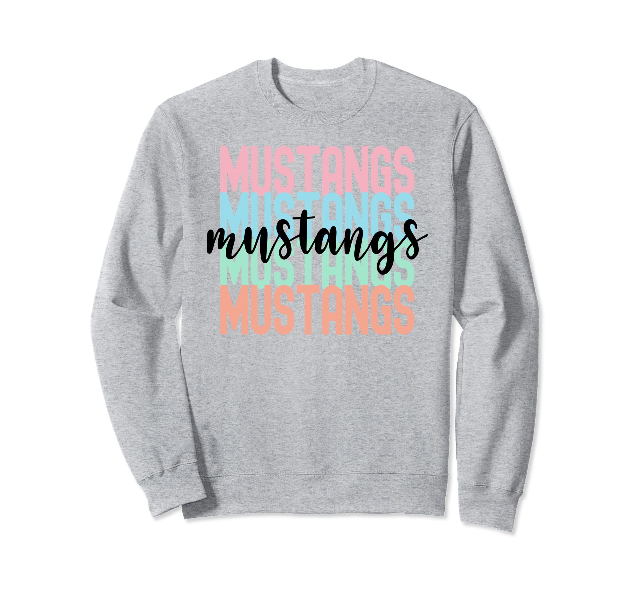 Mustangs Team Mascot School Sweatshirt - Aesthetic Graphic for Adults - T-Shirt, Sweatshirt, Hoodie