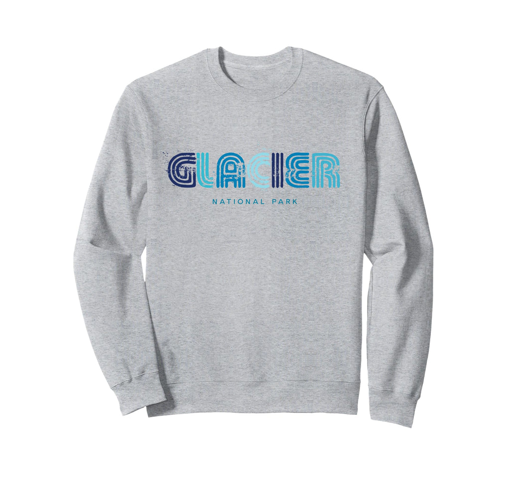 Glacier National Park 70S 80S Type Sweatshirt - Graphic Print Unisex - T-Shirt, Sweatshirt, Hoodie