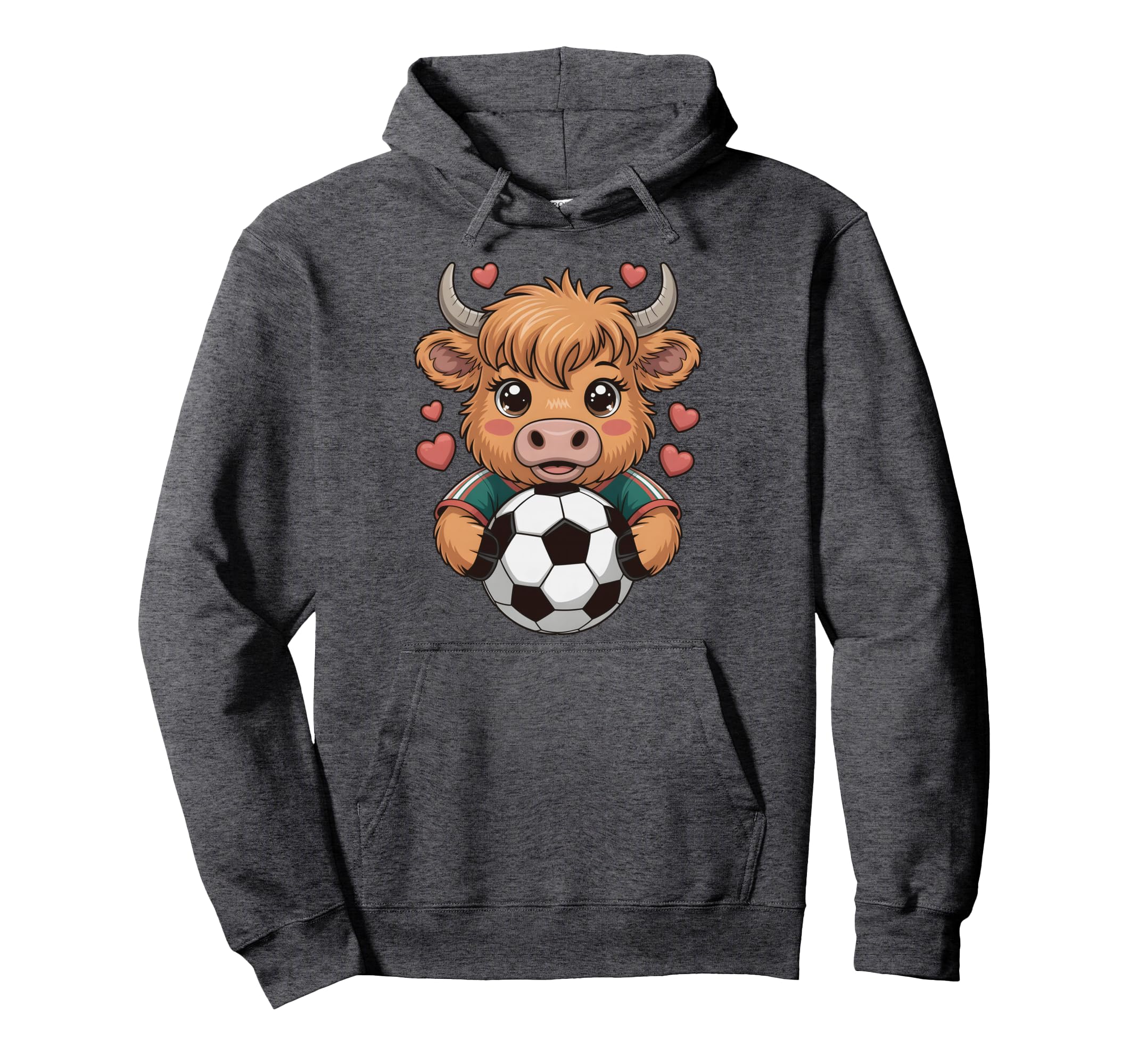 Kawaii Soccer Cow Just Who Loves Heifer Hoodie - Graphic Print for Adults - T-Shirt, Sweatshirt, Hoodie