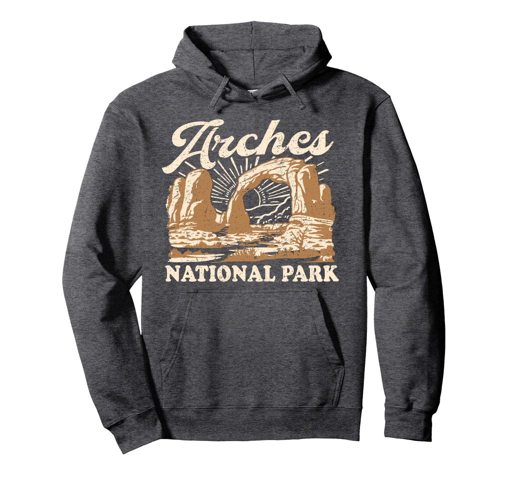 Arches National Park Distressed Hoodie - Novelty Apparel Unisex - T-Shirt, Sweatshirt, Hoodie