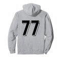 Number 77 Backside 80S 90S Team Jersey Hoodie - Minimalist Print Men Women - T-Shirt, Sweatshirt, Hoodie