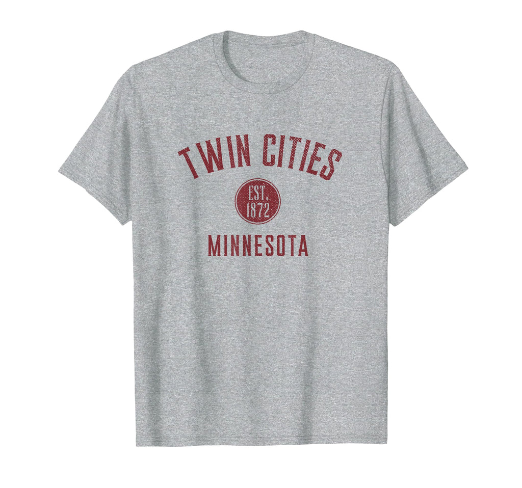 Twin Cities Minnesota Varsity Distressed T-Shirt - Trendy Graphic Unisex - T-Shirt, Sweatshirt, Hoodie