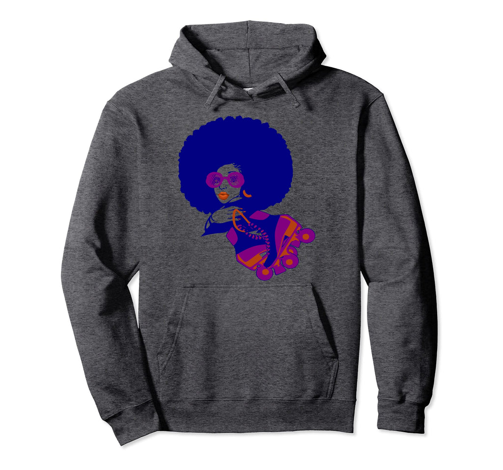 70S Afro Roller Skates Teens And Hoodie - Custom Art Print Men Women - T-Shirt, Sweatshirt, Hoodie