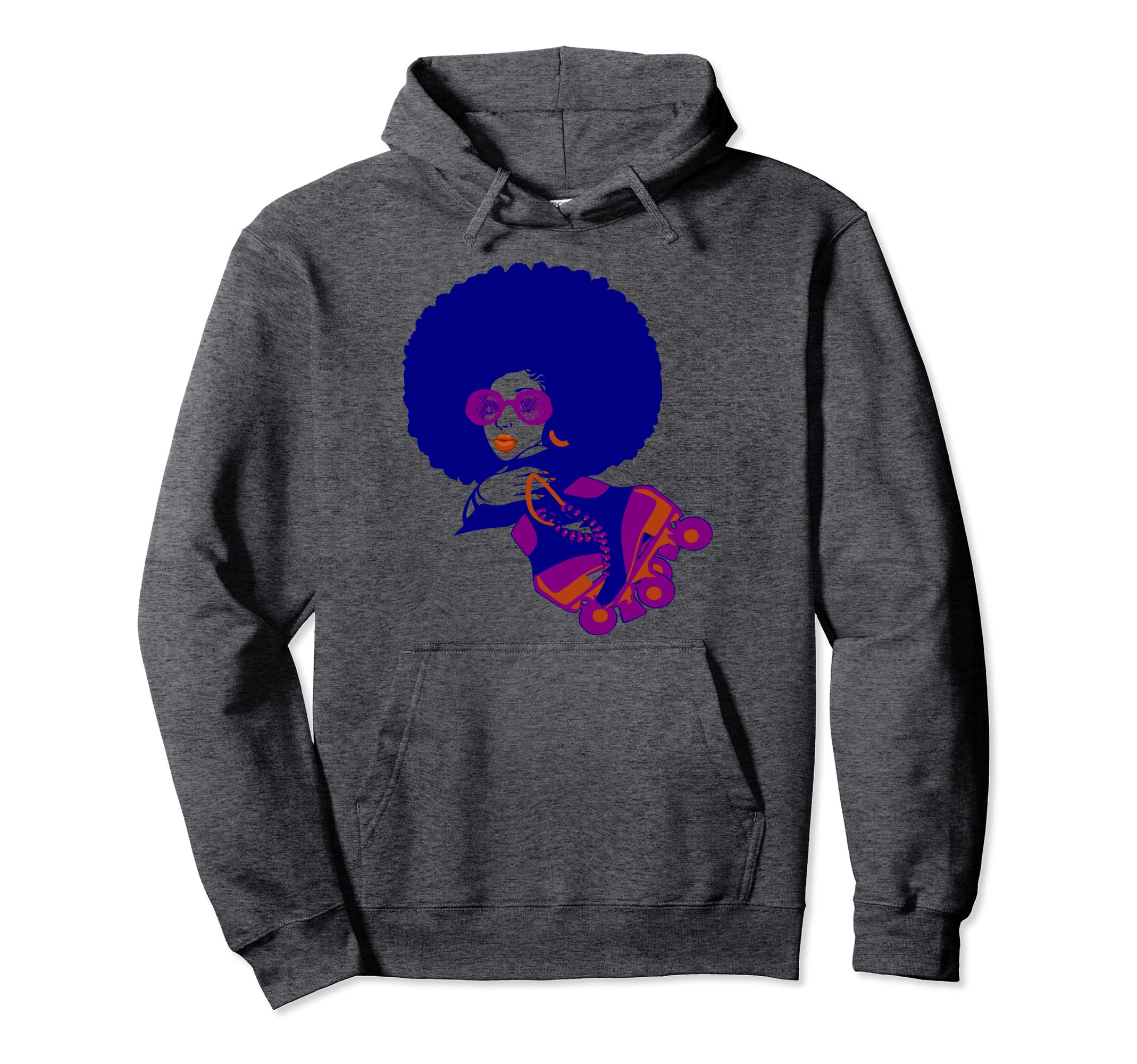 70S Afro Roller Skates Teens And Hoodie - Custom Art Print Men Women - T-Shirt, Sweatshirt, Hoodie