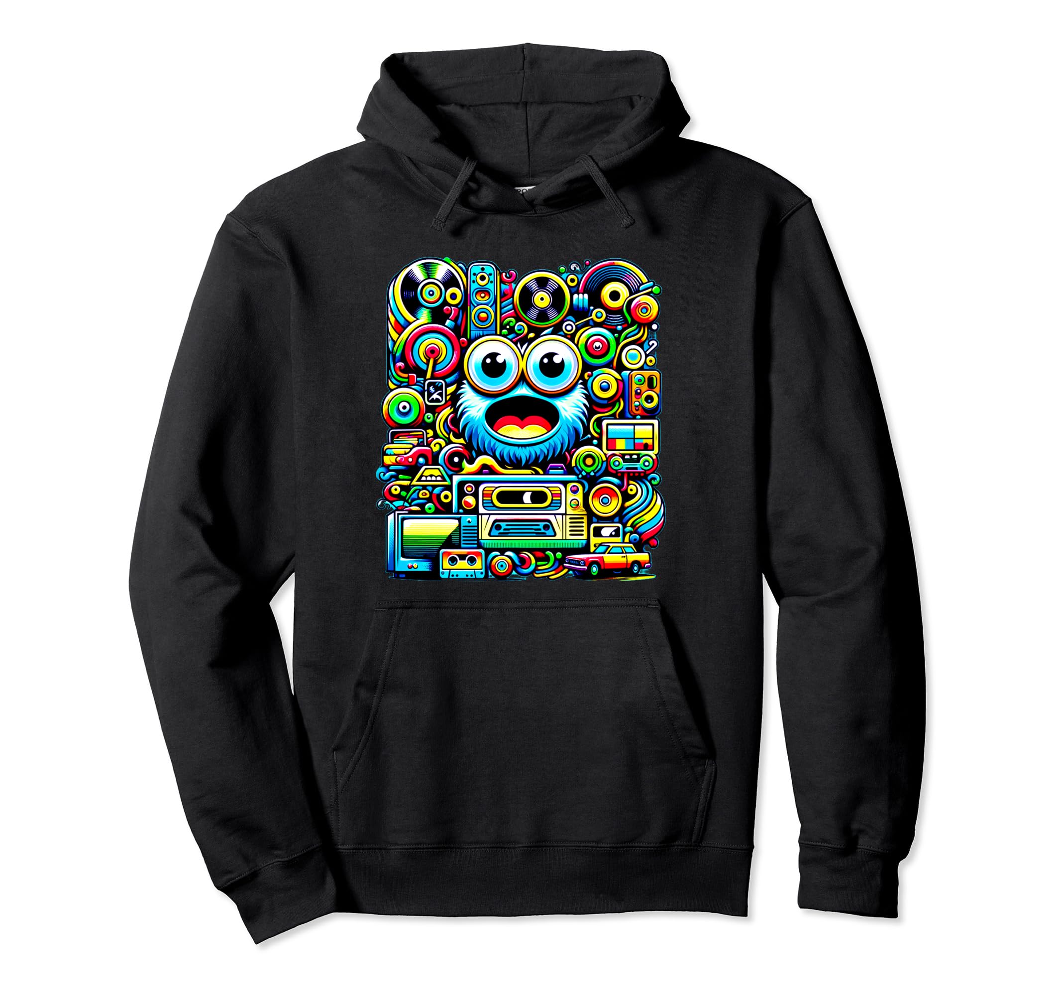 Chaotic 1980S Theme Cassette Tapes Hoodie - Casual Everyday Wear Unisex - T-Shirt, Sweatshirt, Hoodie