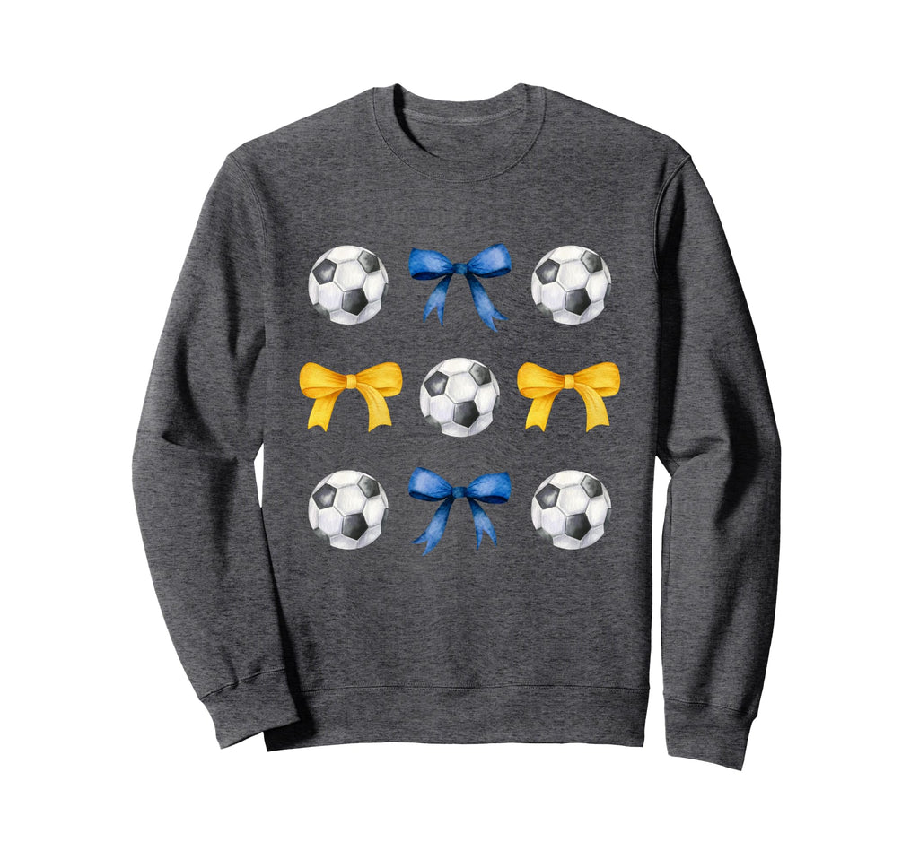 Soccer Balls Bows Soccer Player Blue Sweatshirt - Unique Graphic Men Women - T-Shirt, Sweatshirt, Hoodie