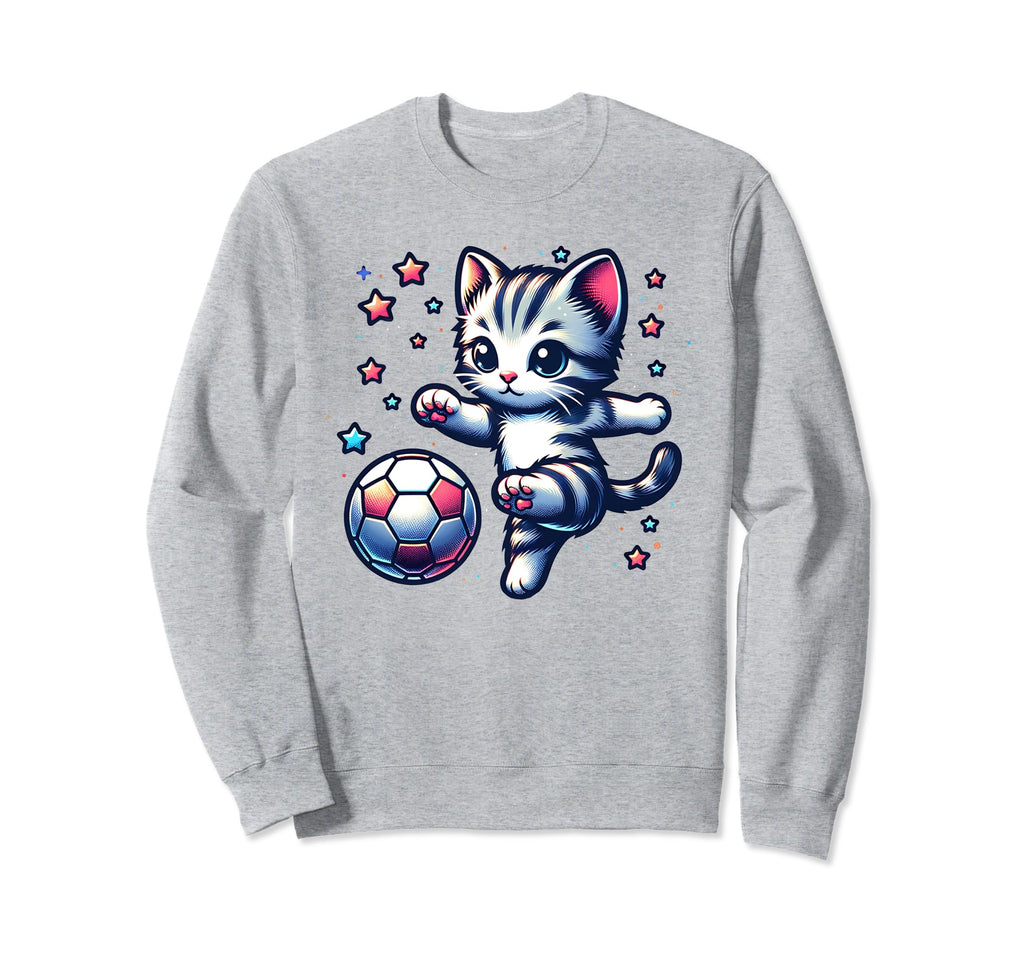 Cat Kitten Soccer Player Kicking Sweatshirt - Novelty Apparel Unisex - T-Shirt, Sweatshirt, Hoodie