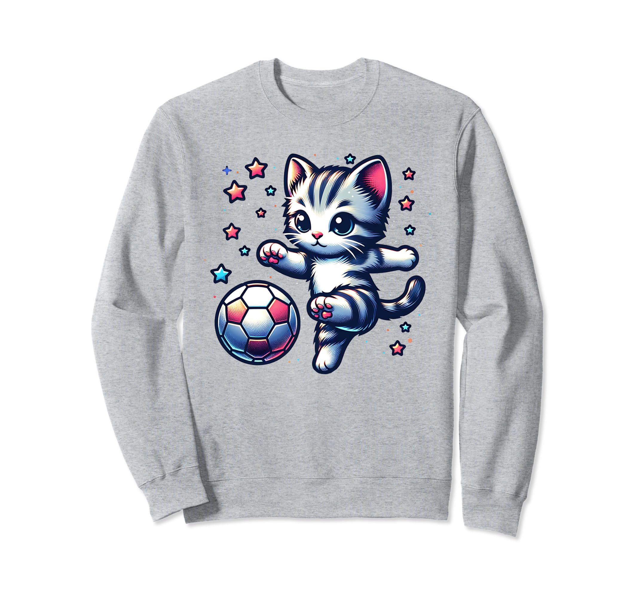 Cat Kitten Soccer Player Kicking Sweatshirt - Novelty Apparel Unisex - T-Shirt, Sweatshirt, Hoodie