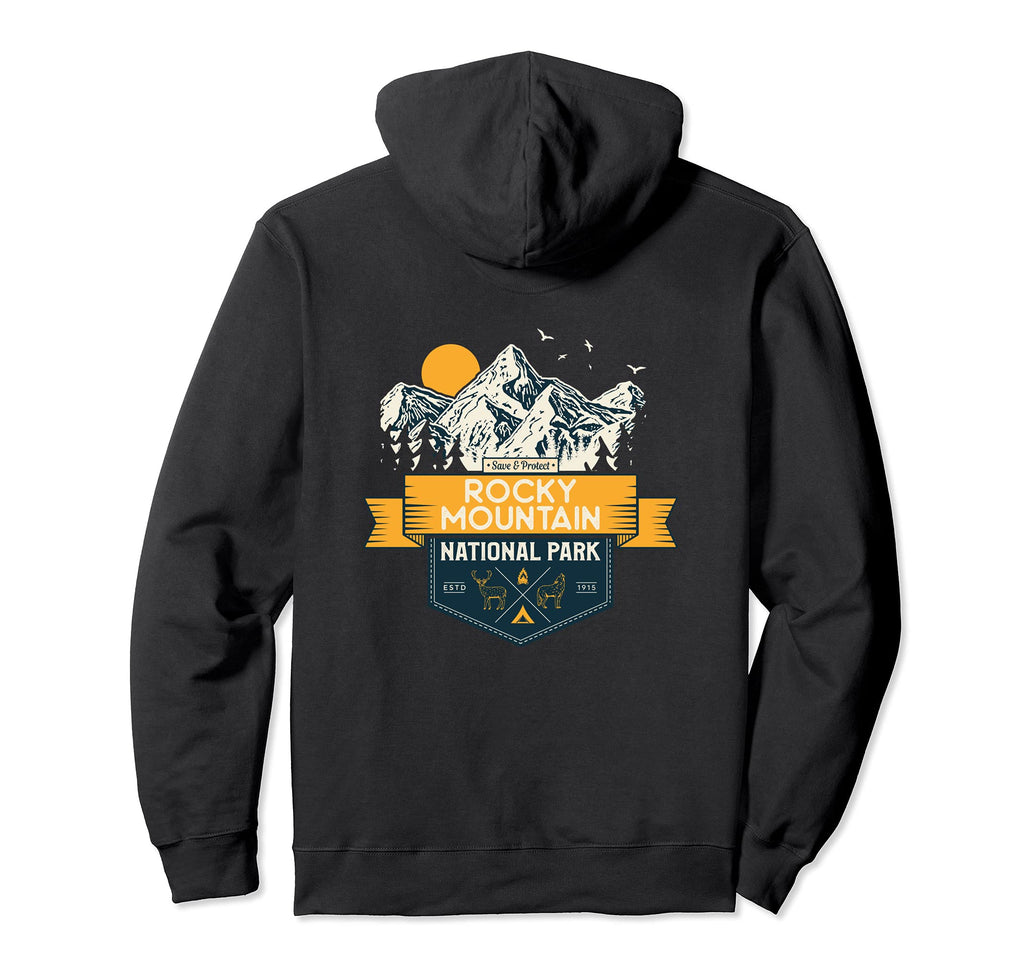 Nature Sunset Rocky Mountain Hoodie - Fun Novelty Design Unisex - T-Shirt, Sweatshirt, Hoodie