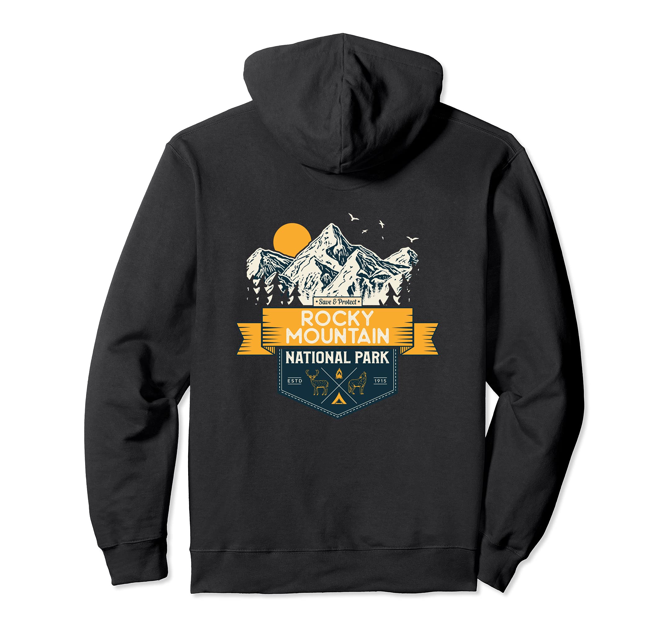 Nature Sunset Rocky Mountain Hoodie - Fun Novelty Design Unisex - T-Shirt, Sweatshirt, Hoodie