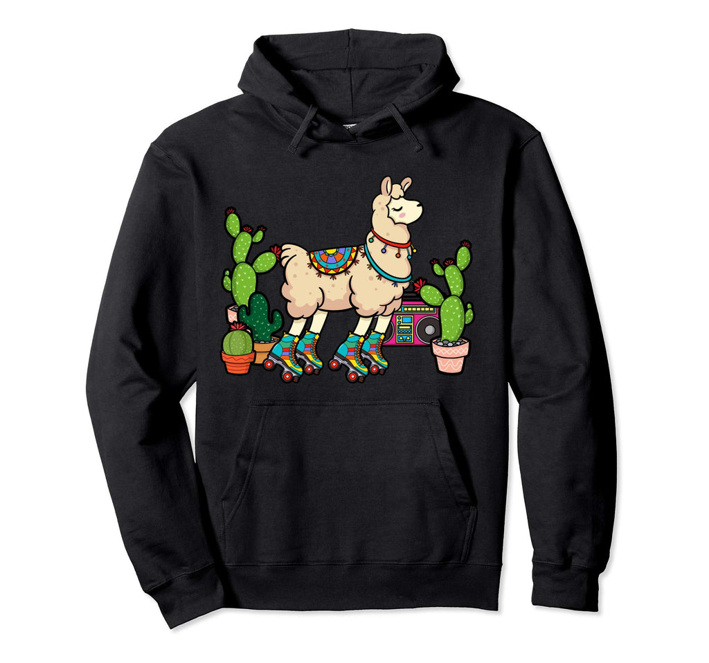 Llama Roller Skates Boombox Ghetto Hoodie - Fun Novelty Design Men Women - T-Shirt, Sweatshirt, Hoodie